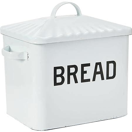 creative co-op enameled metal bread box|distressed bread box with lid.